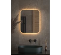 Зеркало DEFESTO с LED-подсветкой 50x60 см ИК - выключатель, Теплый белый свет OPTI DF 2813R