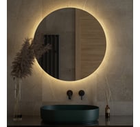 Зеркало DEFESTO с LED-подсветкой 25W Ø80 cm ИК - выключатель, Теплый белый свет OPTI DF 2855R