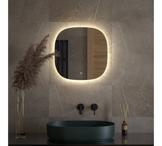 Зеркало DEFESTO с LED-подсветкой 12W 50x50 cm Сенсорный выключатель, Нейтральный белый свет OPTI DF 2848S 1