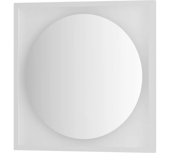 Зеркало DEFESTO в багетной раме с LED-подсветкой 60x60 см Без выключателя, Теплый белый свет, Белая рама ECLIPSE DF 2236 1