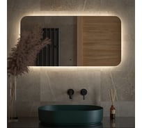 Зеркало DEFESTO с LED-подсветкой 100x50 см ИК - выключатель, Нейтральный белый свет OPTI DF 2805RH