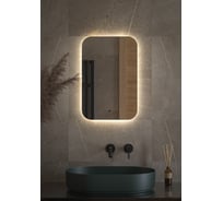 Зеркало DEFESTO с LED-подсветкой 40x60 см ИК - выключатель, Нейтральный белый свет OPTI DF 2802R