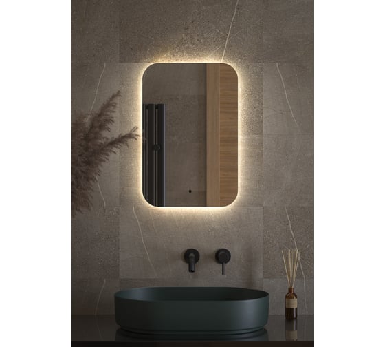 Зеркало DEFESTO с LED-подсветкой 40x60 см ИК - выключатель, Нейтральный белый свет OPTI DF 2802R 1