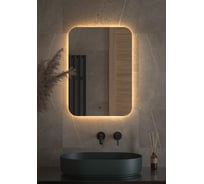 Зеркало DEFESTO с LED-подсветкой 50x70 см ИК - выключатель, Теплый белый свет OPTI DF 2814R