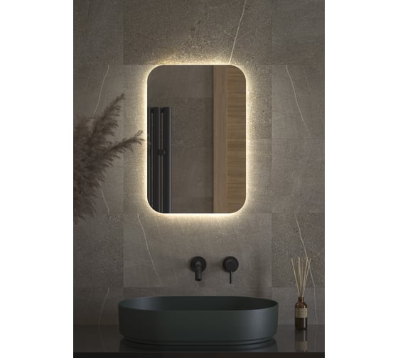 Зеркало DEFESTO с LED-подсветкой 40x60 см Без выключателя, Нейтральный белый свет OPTI DF 2802 1