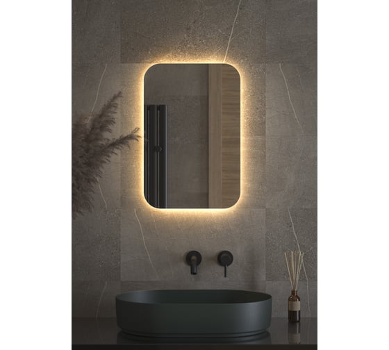 Зеркало DEFESTO с LED-подсветкой 40x60 см Без выключателя, Теплый белый свет OPTI DF 2812 1