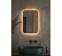 Зеркало DEFESTO с LED-подсветкой 40x60 см Сенсорный выключатель, Теплый белый свет OPTI DF 2812S