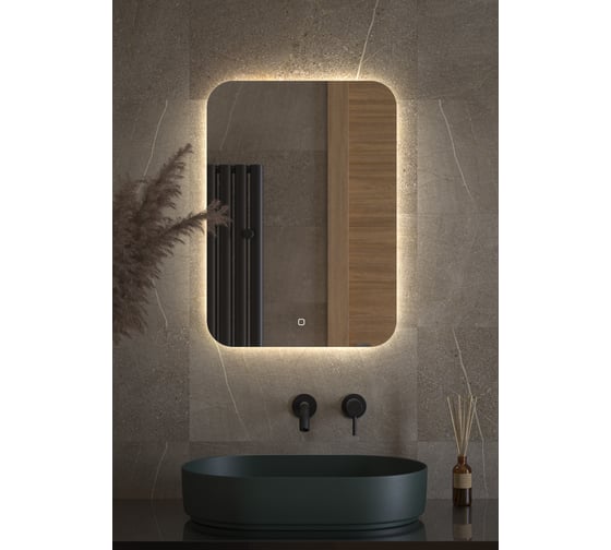 Зеркало DEFESTO с LED-подсветкой 50x70 см Сенсорный выключатель, Нейтральный белый свет OPTI DF 2804S 1