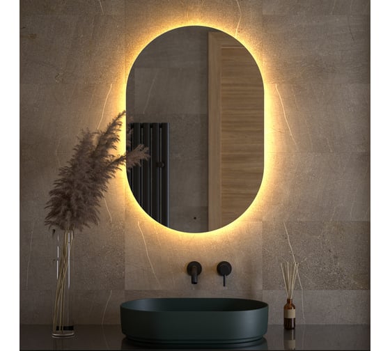 Зеркало DEFESTO с LED-подсветкой 25W 60x90 cm ИК - выключатель, Теплый белый свет OPTI DF 2915R 1