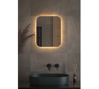 Зеркало DEFESTO с LED-подсветкой 40x50 см ИК - выключатель, Теплый белый свет OPTI DF 2811R
