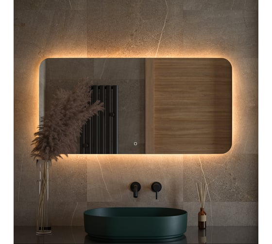 Зеркало DEFESTO с LED-подсветкой 120x60 см Сенсорный выключатель, Теплый белый свет OPTI DF 2818SH 1