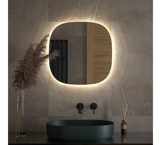 Зеркало DEFESTO с LED-подсветкой 15W 60x60 cm Без выключателя, Нейтральный белый свет OPTI DF 2849 1