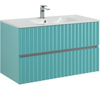 База под раковину подвесная Art&Max ELEGANT с двумя выкатными ящиками,с LED подсветкой ручек, Светло-зеленый Матовый, 970x469x550 AM-ELEGANT-1000-2C-SO-MM-LED