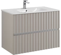 База под раковину подвесная Art&Max ELEGANT с двумя выкатными ящиками, с LED подсветкой ручек, Светло-серый матовый, 770x469x550 AM-ELEGANT-800-2C-SO-GCM-LED