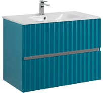 База под раковину подвесная Art&Max ELEGANT с двумя выкатными ящиками, с LED подсветкой ручек, Бирюзовый Матовый, 770x469x550 AM-ELEGANT-800-2C-SO-TM-LED