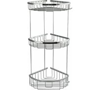 Полочка ООО ПКФ Сварком 22 см тройная угловая овальная , решётка из нержавеющей стали (уп/1шт) СанТех s052675