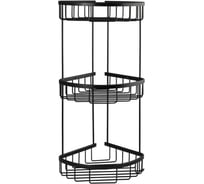 Полочка ООО ПКФ Сварком тройная угловая овальная, черная (уп/1шт) СанТех s066938