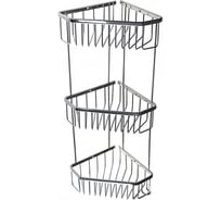 Полочка ООО ПКФ Сварком 25см тройная угловая овальная , решётка из нержавеющей стали (уп/1шт) СанТех s057471