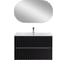 База под раковину подвесная Art&Max ELEGANT с двумя выкатными ящиками, с LED подсветкой ручек, чёрный матовый, 870x469x550 AM-ELEGANT-900-2C-SO-NM-LED 6