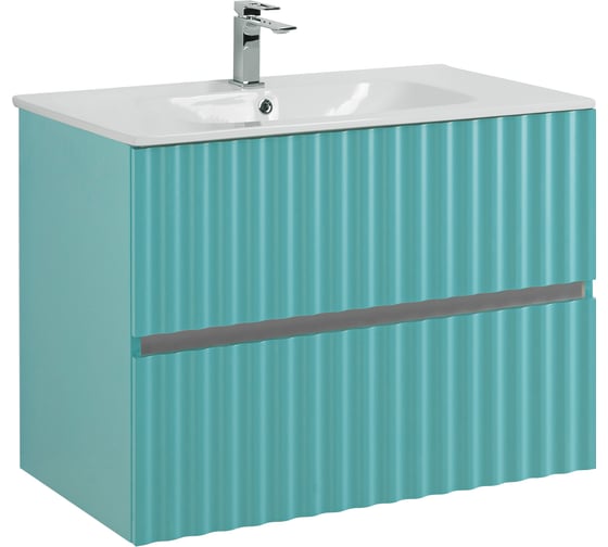 База под раковину подвесная Art&Max ELEGANT с двумя выкатными ящиками, с LED подсветкой ручек, Светло-зеленый Матовый, 770x469x550 AM-ELEGANT-800-2C-SO-MM-LED 1