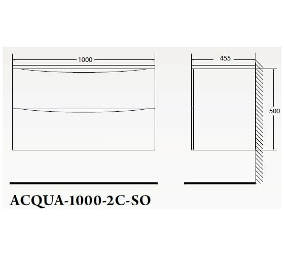 Подвесная база под раковину BelBagno ACQUA-1000-2C-SO-RR