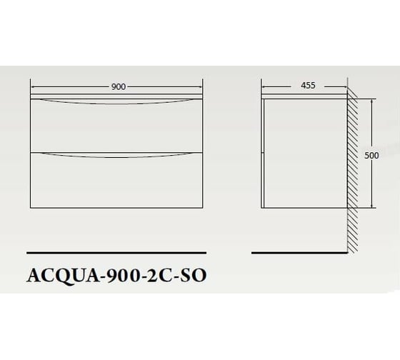 Подвесная база под раковину BelBagno ACQUA-900-2C-SO-RNG