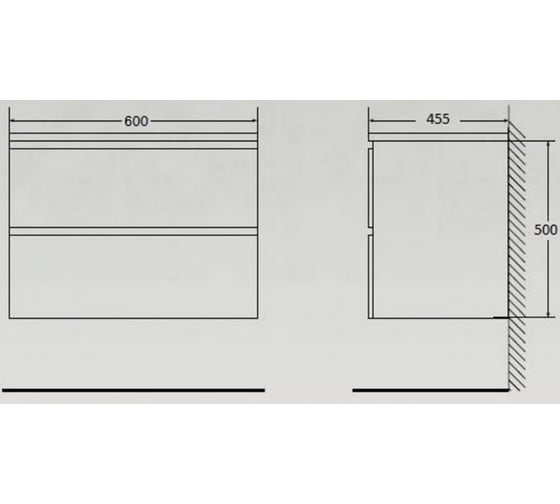 Подвесная база под раковину BelBagno ALBANO-600-2C-SO-BL