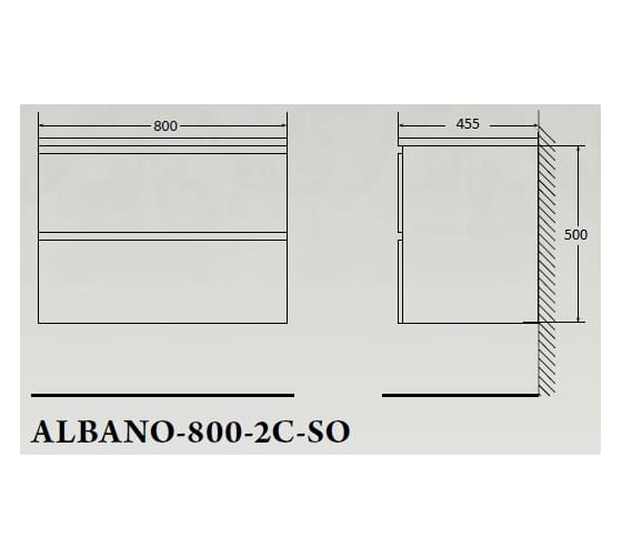 Подвесная база под раковину BelBagno ALBANO-800-2C-SO-RR