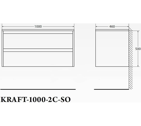 Подвесная база под раковину BelBagno KRAFT-1000-2C-SO-RNN Rovere Nebrasca Nature