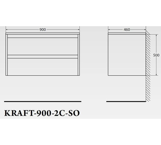 Подвесная база под раковину BelBagno KRAFT-900-2C-SO-RNN Rovere Nebrasca Nature