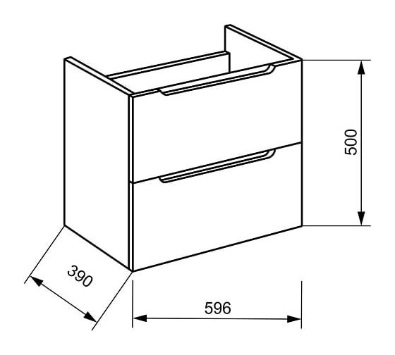 Подвесная база под раковину BelBagno ETNA39-600/390-2C-SO-RW-P Rovere Moro