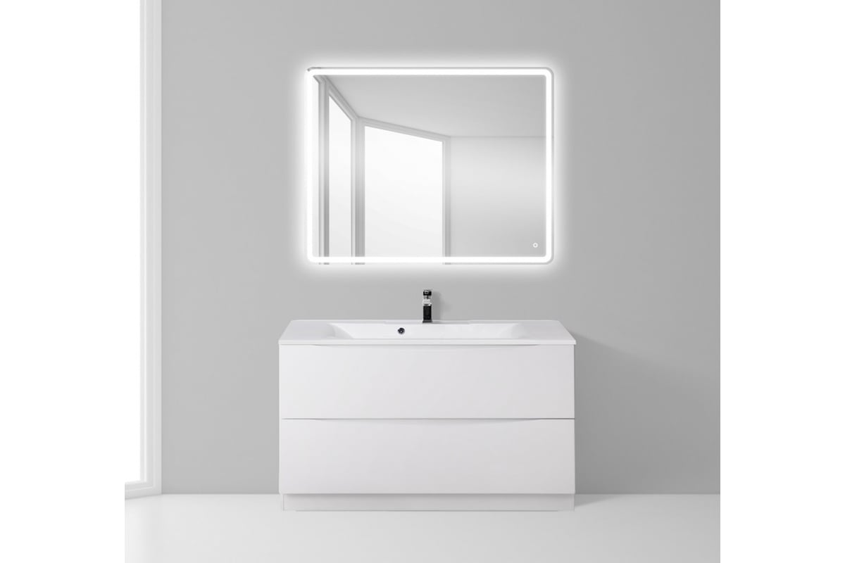 Тумба с раковиной belbagno marino 100 bianco lucido напольная