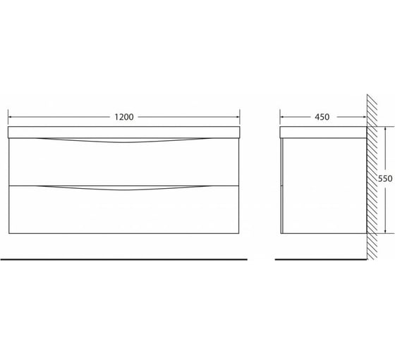 Подвесная база под раковину BelBagno MARINO-1200-2C-SO-RW-P