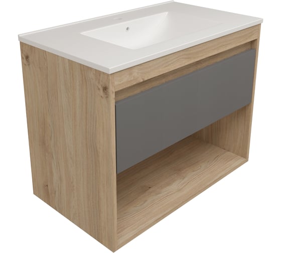 Фасад для тумбы в ванную Teymi 80 см Vitra цвет графит T60415 ЦБ-00272681 1