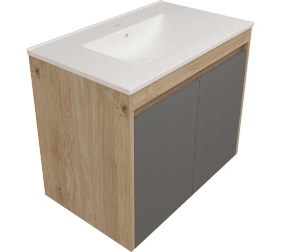 Фасад для тумбы в ванную Teymi 75 см Netta цвет графит T60613 ЦБ-00272675 1