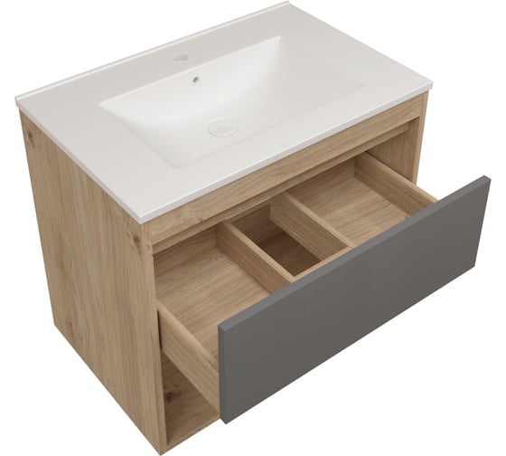 Фасад для тумбы в ванную Teymi 70 см Vitra цвет графит T60411 ЦБ-00272673 1