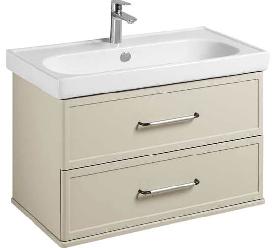 Тумба под раковину AQUATON Нео-Классика 65 2 ящика, белый камень 1A290101NCTG0 1