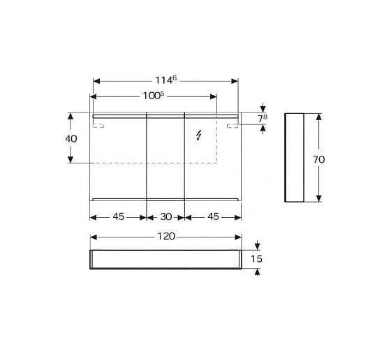Зеркальный шкафчик с подсветкой Geberit Option 1200х700х150 мм 500.207.00.1 00000071509