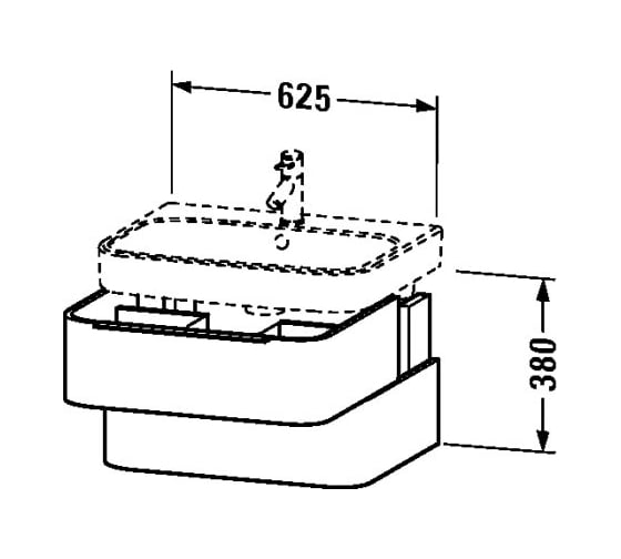 Подвесная тумба Duravit Happy D.2 белый глянцевый 00000030596 H2636402222