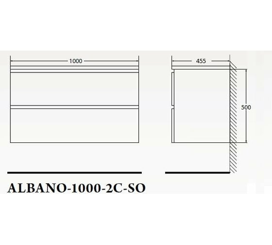 Подвесная база под раковину BelBagno ALBANO-1000-2C-SO-RVB