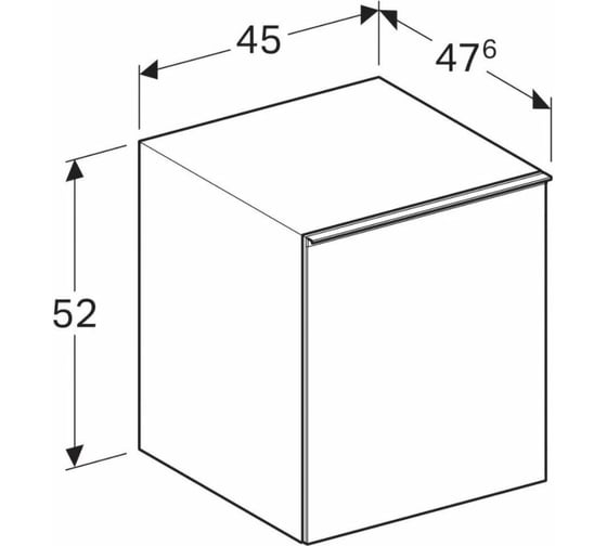 Боковой шкафчик Geberit Acanto 450x520x476 мм, корпус песчаный — лакированный 500.618.JL.2 00000058430