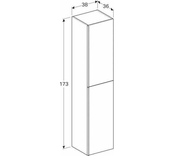 Высокий шкафчик Geberit Acanto 380x1730x360 мм, корпус песчаный — лакированный 500.619.JL.2 00000058427