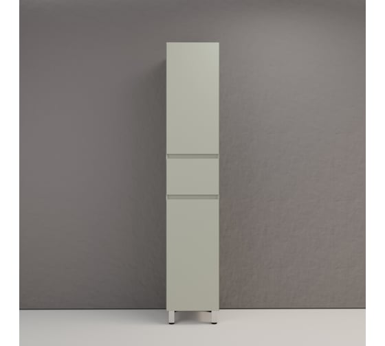 Пенал напольный Style Line Манхэттен 36, ЭМАЛЬ 1 ящик, 2 створки, PLUS олива, ЛС-00002386 1