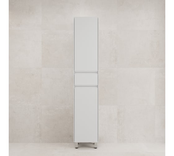 Пенал Style Line ЛИМА 36 напольный, 1 ящик, 2 створки, PLUS, эмаль, белый матовый, ЛС-00002387 1