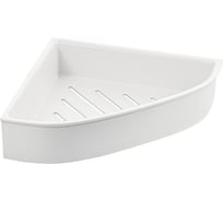 Полочка Brimix угловая из высокопрочного АБС пластика, БЕЛАЯ матовая, с вкладышем белого цвета. 5677