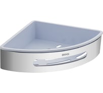 Полочка Brimix угловая, закруглённая, одинарная, с пластиковым вкладышем, 23 см, из нержавеющей стали марки SUS 304, хромированная 5637