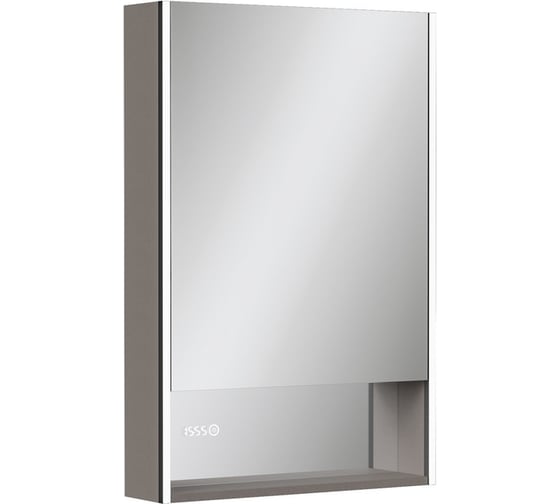 Зеркальный шкаф EQUIL Ferro LED 60 с часами, правый, лен антрацит zsFERRO60.R 1