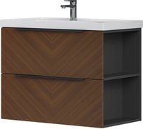 Тумба EQUIL Forest 80, подвесная, орех/графит (под раковину 9080TL) tpFOREST80.2Y-31
