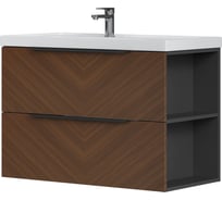 Тумба EQUIL Forest 90, подвесная, орех/графит (под раковину 78857(90)L) tpFOREST90.2Y-31