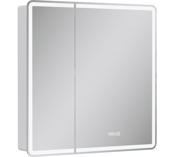 Шкаф зеркальный EQUIL Nice LED 80 с часами, белый, szNICE80 1
